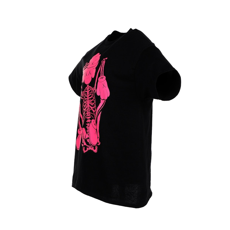 KAWS SKELETON NEW FICTION T-shirt Pink