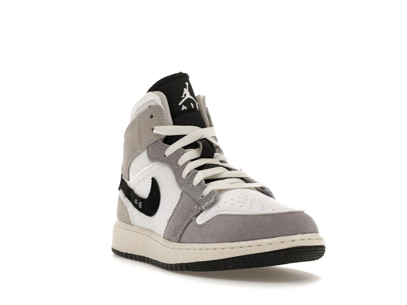 Jordan 1 Mid SE Craft White Cement Grey Black (GS)
