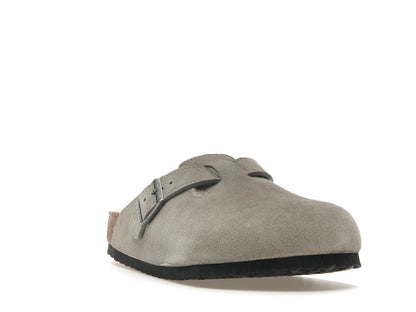 Birkenstock Boston Shearling Suede Stone Coin