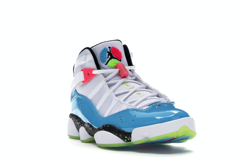 Jordan 6 Rings White Light Blue Fury Cyber