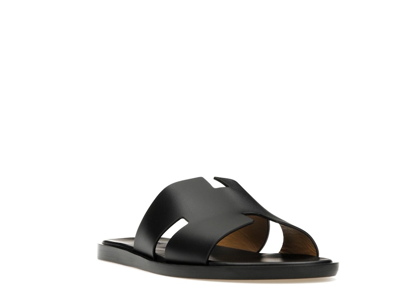 Hermes Izmir Sandal Noir Smooth Calfskin Leather
