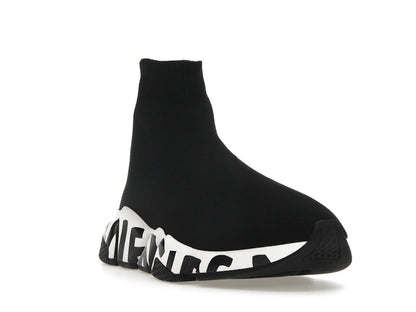 Balenciaga Speed Graffiti Trainers White Black Logo (Women's)