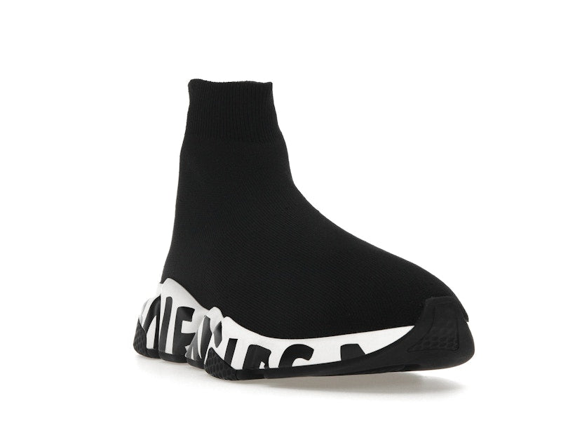 Balenciaga Speed Graffiti Trainers White Black Logo (Women's)