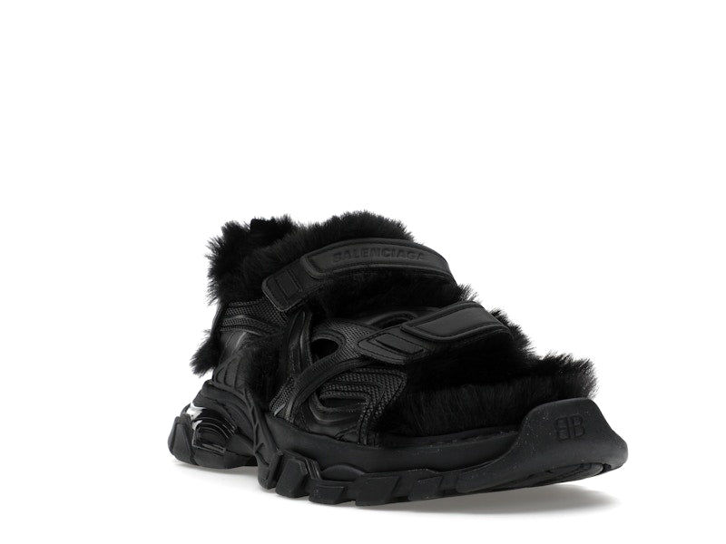 Balenciaga Track Sandal Fake Fur Black (Women's)