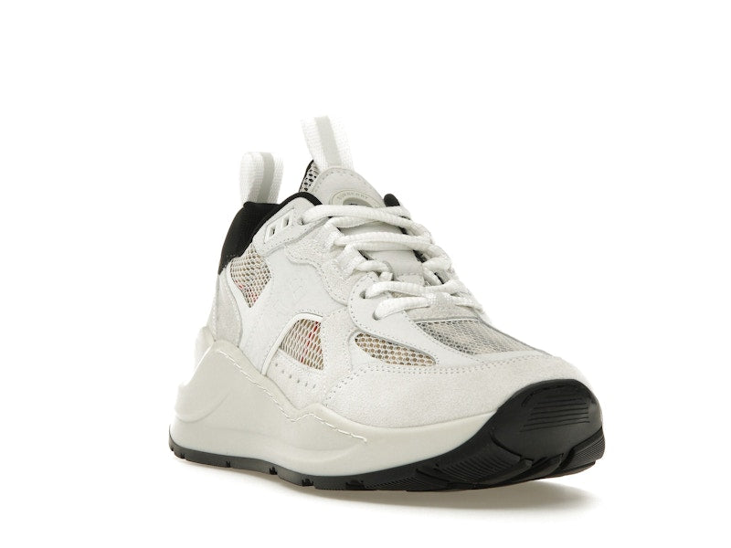 Burberry Logo Print Leather, Suede and Check Mesh Sneakers Archive Beige White (Women's)
