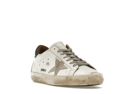 Golden Goose Super-Star White Green Grey Suede Patch