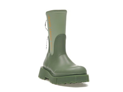 OFF-WHITE Zip-tie Rain Boots Green (Women's)