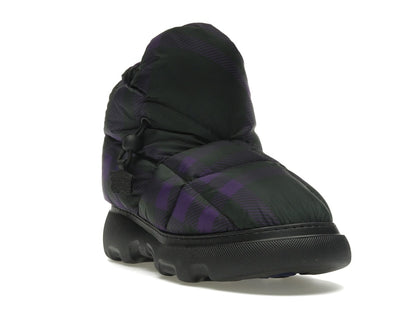 Burberry Check Pillow Boot Black Purple