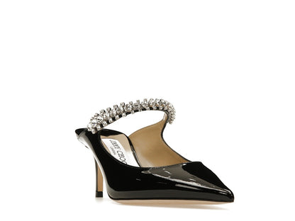 Jimmy Choo Bing 65mm Heeled Mule Black Patent Leather