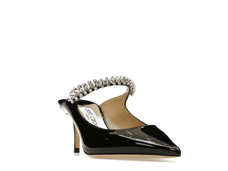 Jimmy Choo Bing 65mm Heeled Mule Black Patent Leather