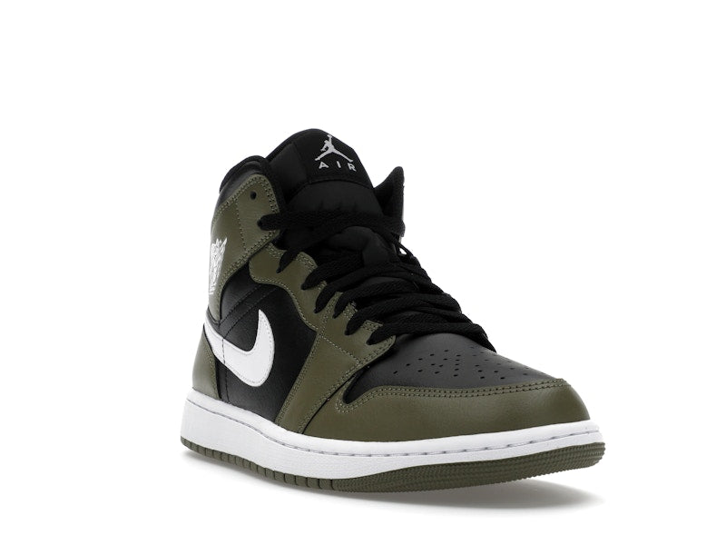Jordan 1 Mid Black White Olive