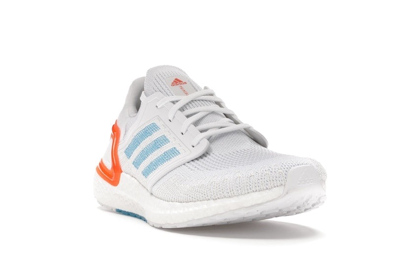 adidas Ultra Boost 20 White Sharp Blue True Orange