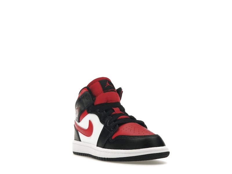 Jordan 1 Mid Black Fire Red (PS)