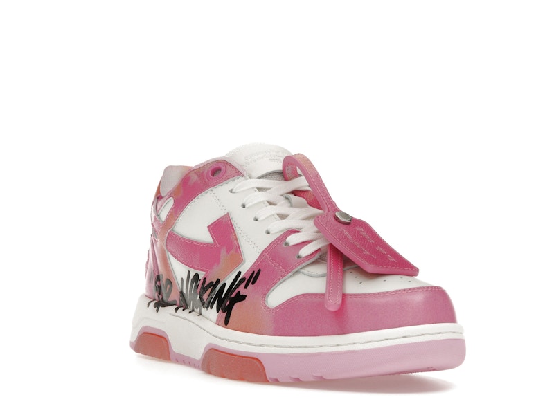 OFF-WHITE Out Of Office OOO "For Walking" Low Tops Pink Tie Dye