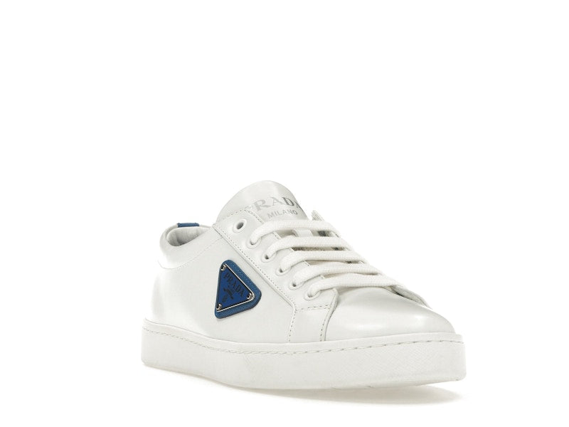 Prada Court Sneaker White Blue Leather (Women's)