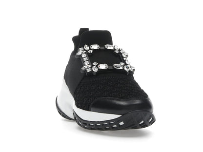 Roger Vivier Viv' Run Fabric Black White Crystal Buckle (Women's)