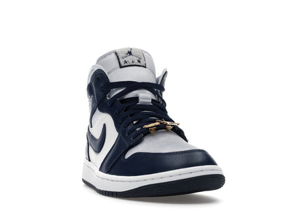 Jordan 1 Mid Football Grey White Midnight Navy (Women's)