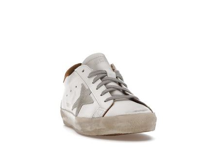 Golden Goose Super-Star White Vacchetta Tan Grey Suede Patch (Women's)