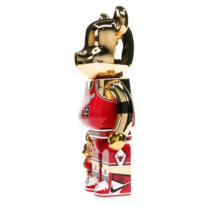 Bearbrick Michael Jordan 1985 Rookie Jersey 100% & 400% Set Gold Chrome