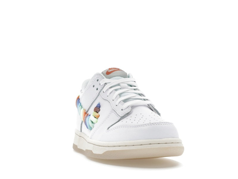 Nike Dunk Low SE Rainbow Lace Swoosh White (GS)