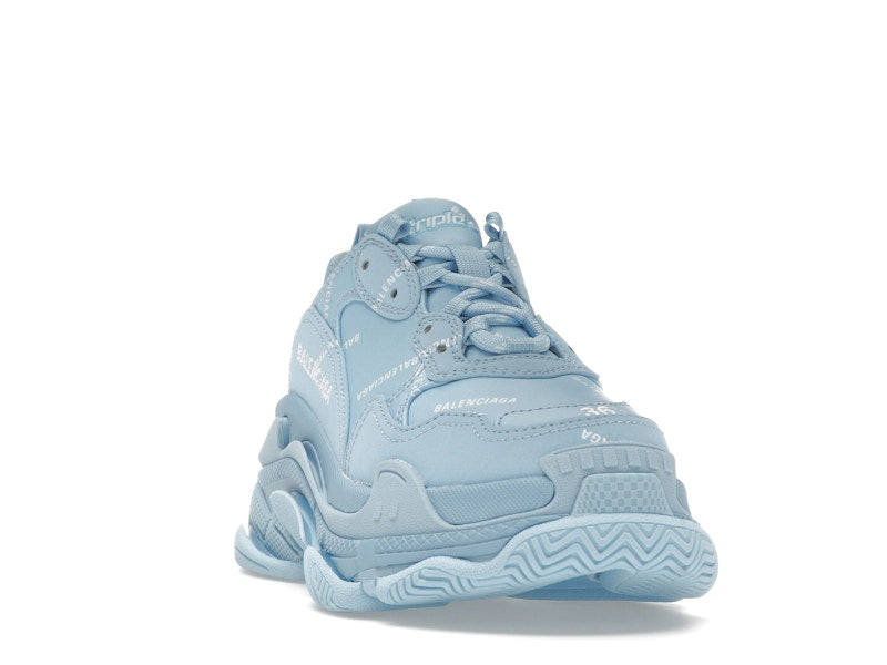 Balenciaga All Over Logo Triple S Blue Grey (Women's)