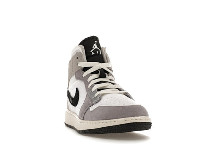 Jordan 1 Mid SE Craft White Cement Grey Black (GS)