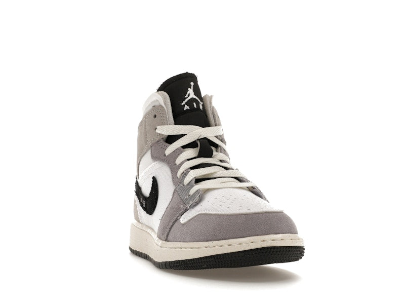 Jordan 1 Mid SE Craft White Cement Grey Black (GS)