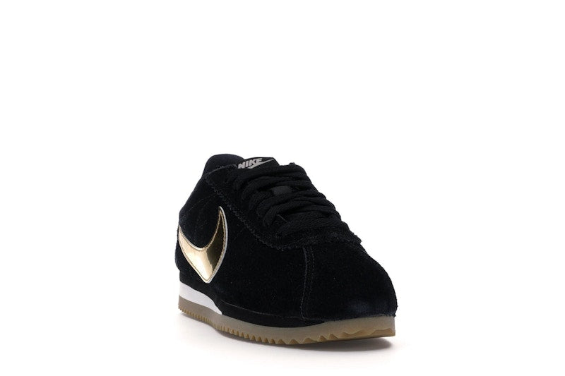 Nike Classic Cortez Black Metallic Gold Gum (Women's)