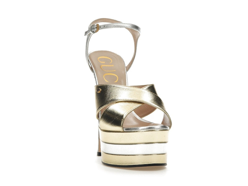 Gucci 135mm Platform Sandal Metallic Leather (Women's)