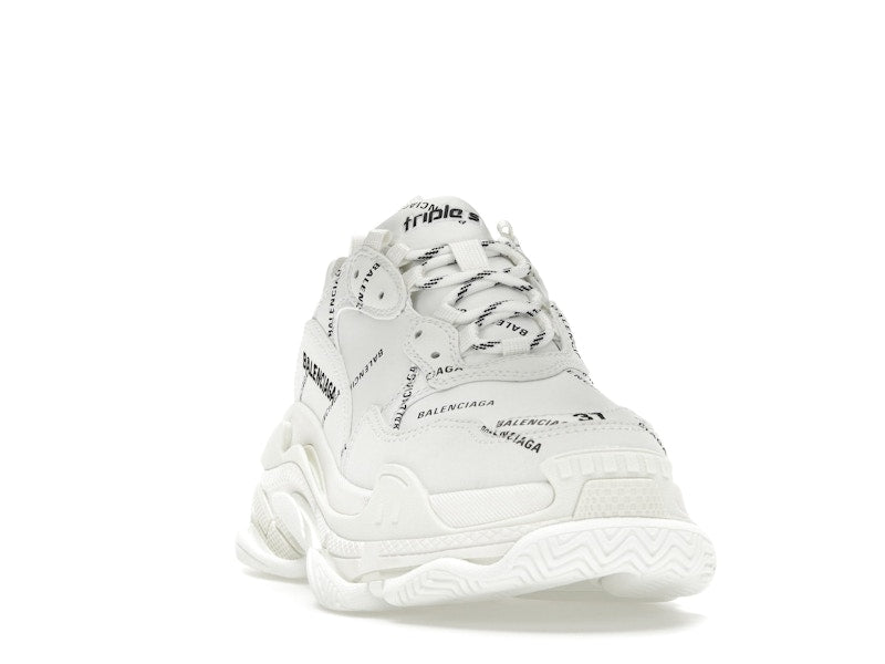 Balenciaga Triple S Allover Logo White (Women's)