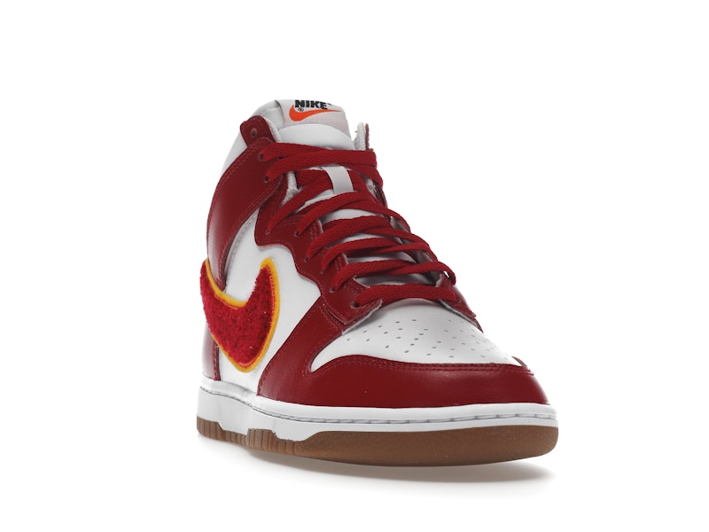 Nike Dunk High Chenille Swoosh White Gym Red