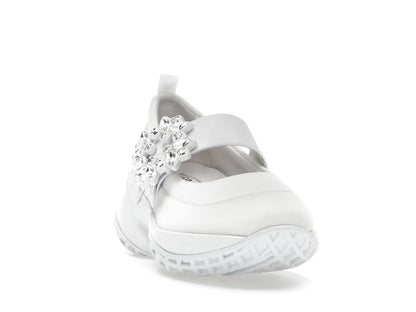 Roger Vivier Viv' Run Babies White Crystal Buckle (Women's)