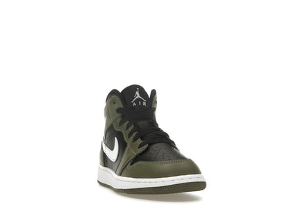 Jordan 1 Mid Black White Olive (GS)