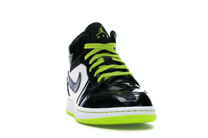 Jordan 1 Mid Black Cyber Mystic Green (GS)