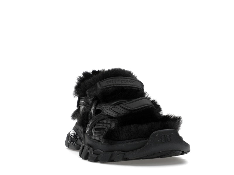 Balenciaga Track Sandal Fake Fur Black (Women's)
