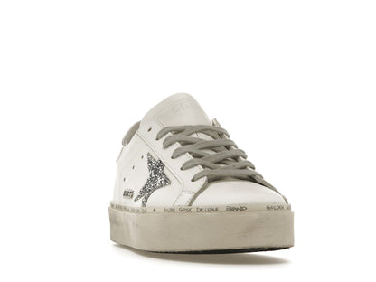 Golden Goose Hi Star White Glitter Star Mirror Heel (Women's)