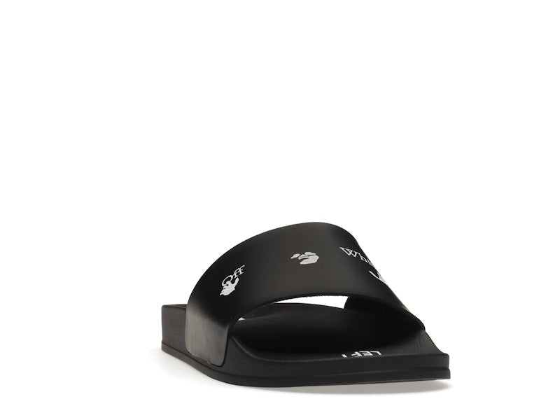 OFF-WHITE Drowning Man Logo Slides Black White FW21
