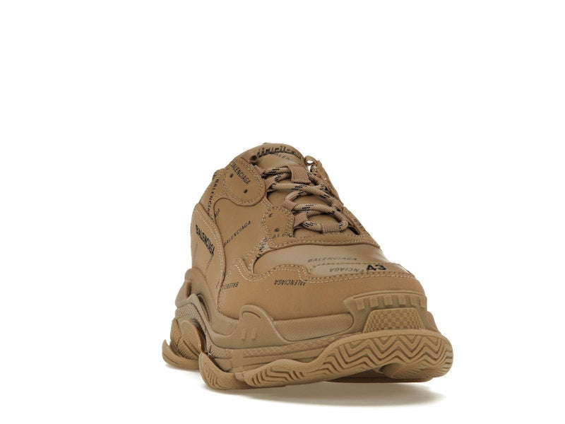 Balenciaga All Over Logo Triple S Beige