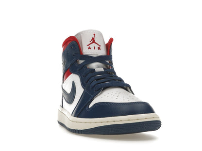 Jordan 1 Mid French Blue Gym Red (Women's)