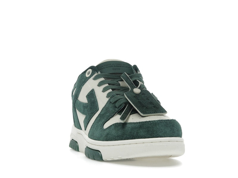 OFF-WHITE Out Of Office "OOO" Low Tops Jet Green Ecru Suede