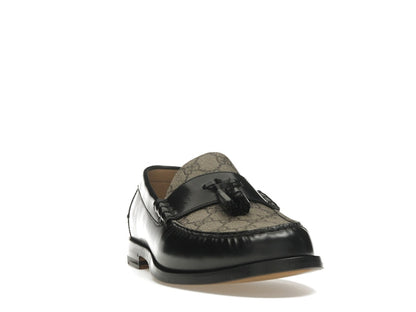 Gucci Tassel GG Canvas Loafers Black Ebony