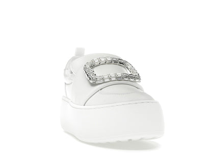Roger Vivier Viv' Up White Crystal Buckle (Women's)