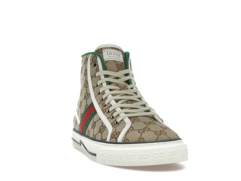 Gucci Tennis 1977 Canvas High Top Beige GG Print