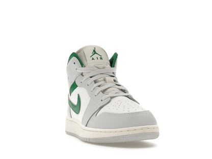 Jordan 1 Mid White Pure Platinum Pine Green (GS)