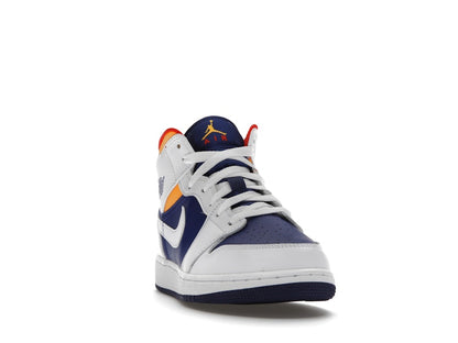 Jordan 1 Mid White Laser Orange Deep Royal Blue (GS)