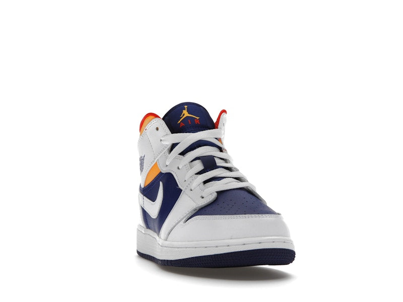 Jordan 1 Mid White Laser Orange Deep Royal Blue (GS)