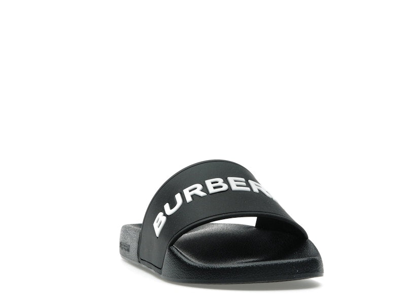Burberry Logo Slides Black Optic White