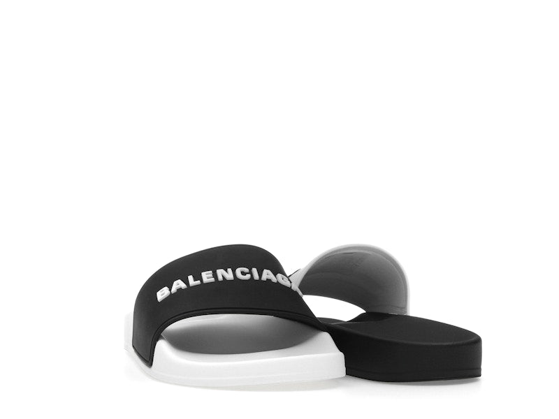 Balenciaga Pool Slides White Black (Women's)