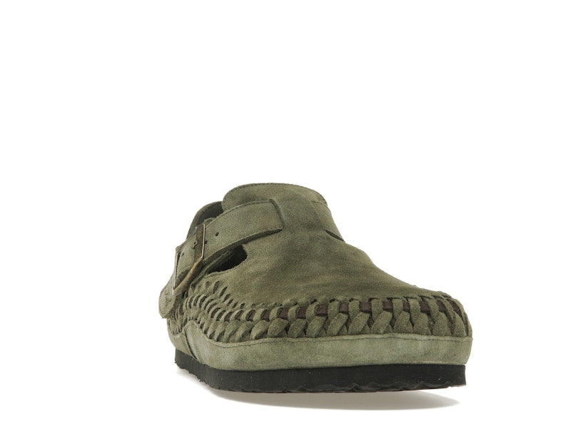 Birkenstock London Braided Shearling Kith Olive Night