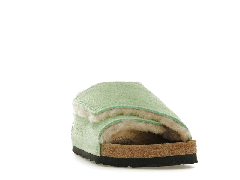 Birkenstock Solana Shearling Slide Stussy Washed Green